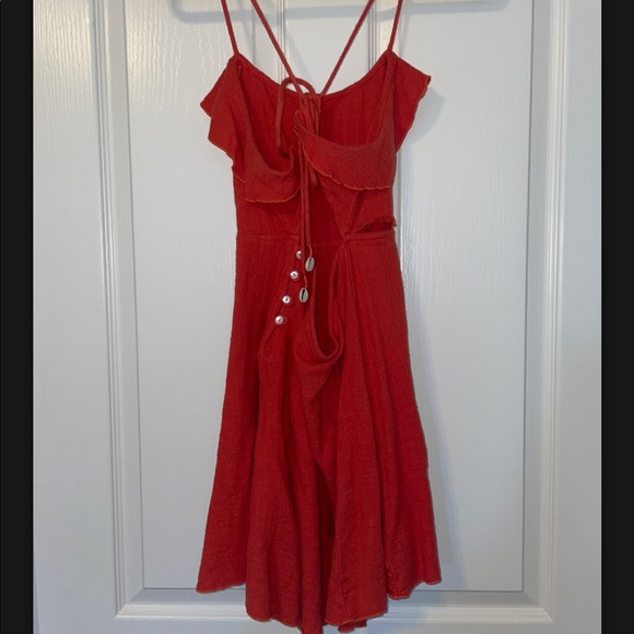 Vintage Free People Linen Orange Dress - Picture 1 of 3
